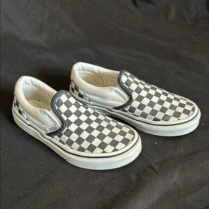 Vans Kids Checkerboard Slip-On Shoes - Black and White